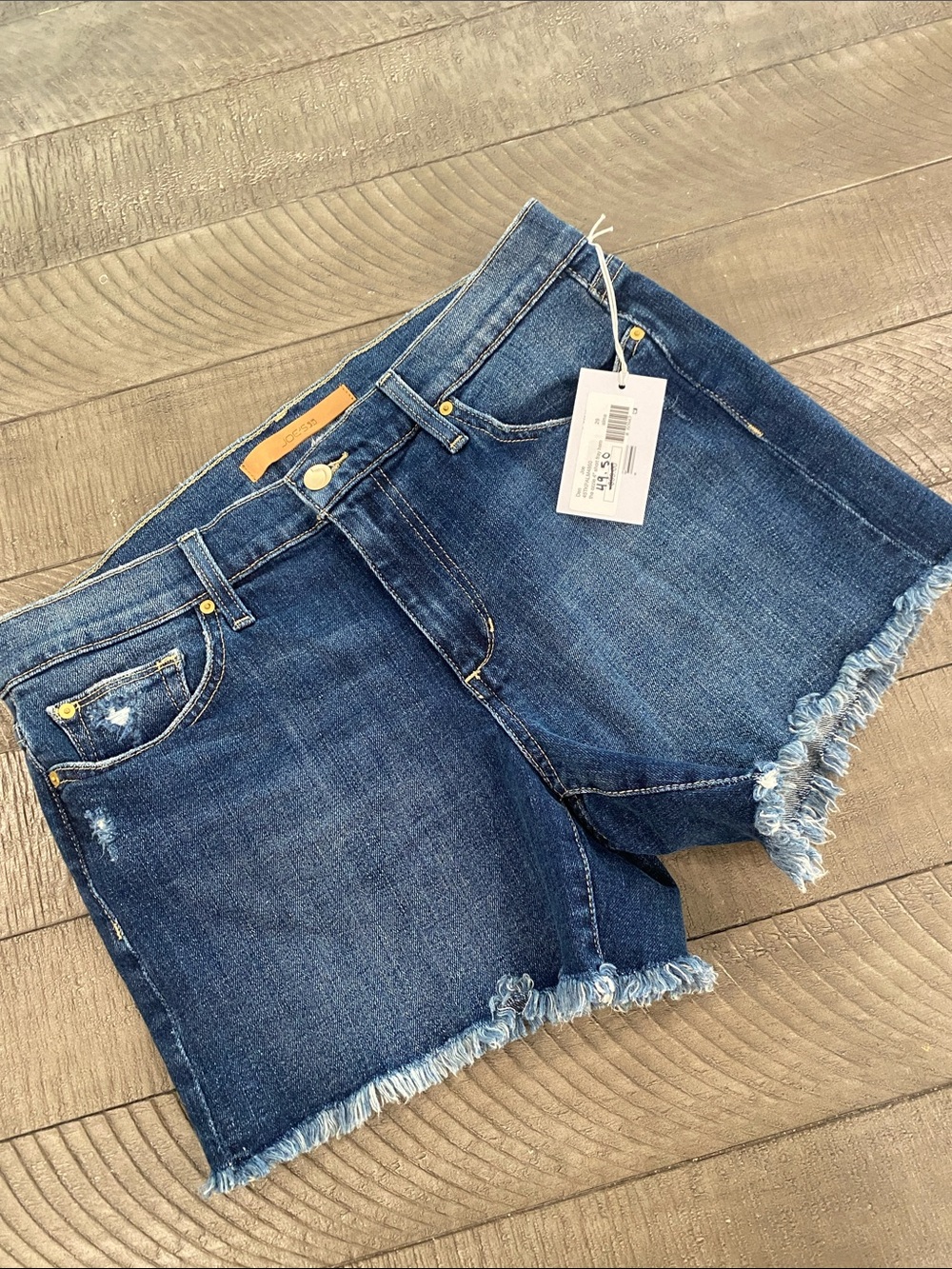 Joe's Jeans Dark Blue Frayed Denim Shorts